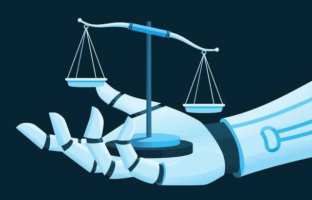 A robotic arm holding a scale